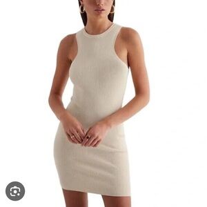 Express ribbed body contour mini dress